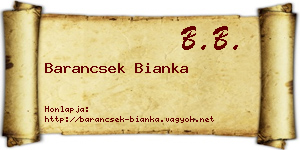 Barancsek Bianka névjegykártya